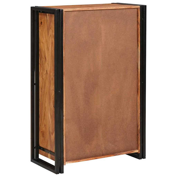 Highboard Akazie Massivholz Braun mit Metall