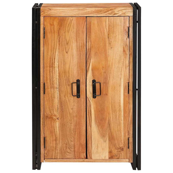 Highboard Akazie Massivholz Braun mit Metall