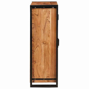 Highboard Akazie Massivholz Braun mit Metall