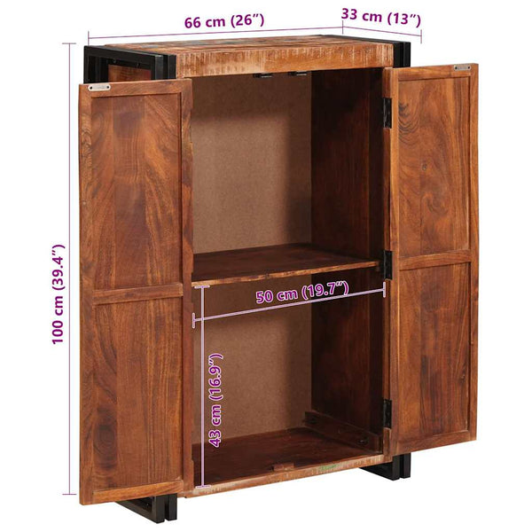 Highboard Braun Recyceltes Holz Metall