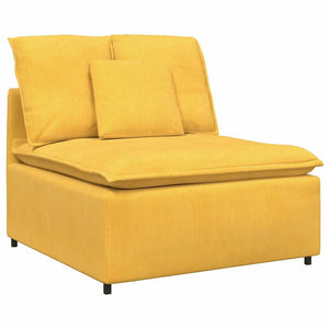 Modulares Sofa Hellgelb mit Hocker