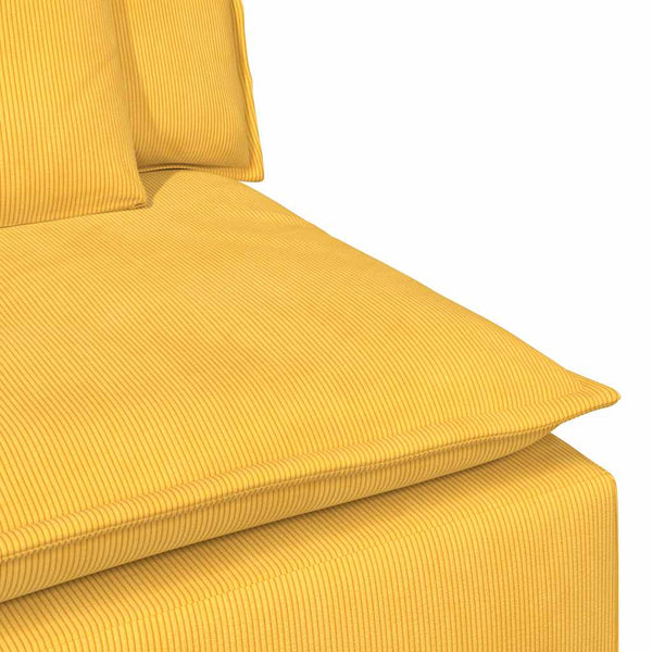 Modulares Sofa Hellgelb mit Hocker