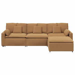 Modulares Sofa Beige mit Hocker