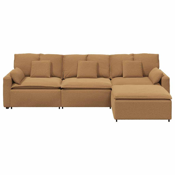 Modulares Sofa Beige mit Hocker