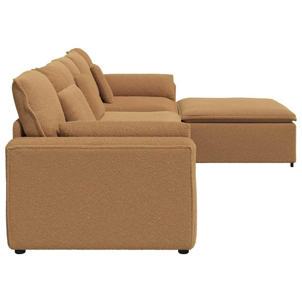 Modulares Sofa Beige mit Hocker