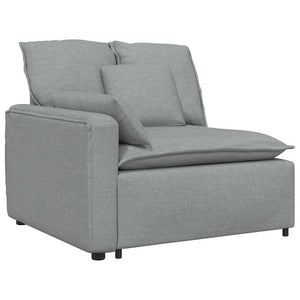 Modulares Sofa Hellgrau mit Kissen