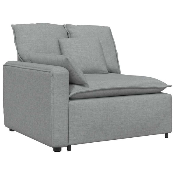 Modulares Sofa Hellgrau mit Kissen