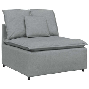 Modulares Sofa Hellgrau mit Kissen