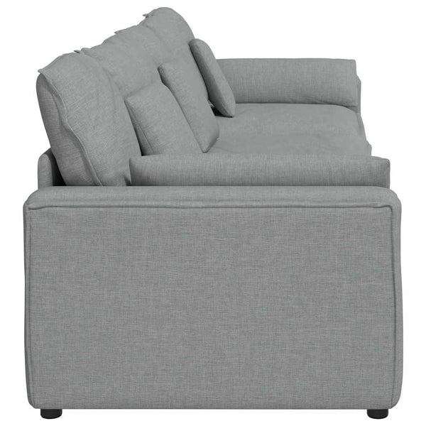 Modulares Sofa Hellgrau mit Kissen
