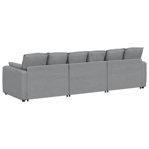 Modulares Sofa Hellgrau mit Kissen