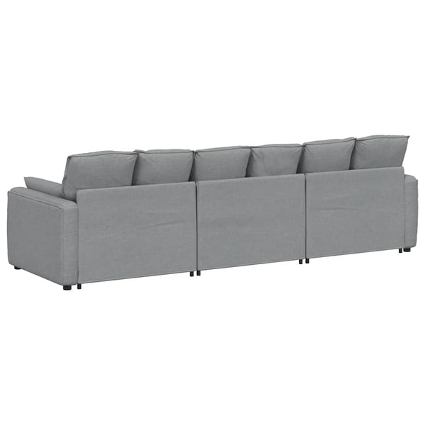 Modulares Sofa Hellgrau mit Kissen
