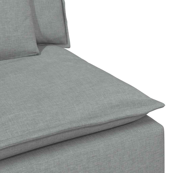 Modulares Sofa Hellgrau mit Kissen