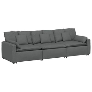 Modulares Sofa Dunkelgrau mit Kissen