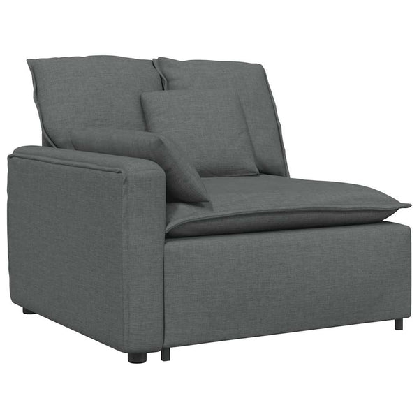 Modulares Sofa Dunkelgrau mit Kissen