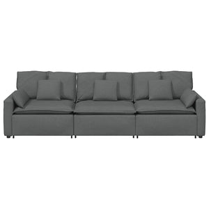 Modulares Sofa Dunkelgrau mit Kissen
