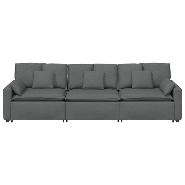 Modulares Sofa Dunkelgrau mit Kissen