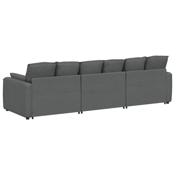 Modulares Sofa Dunkelgrau mit Kissen