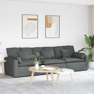 Modulares Sofa Dunkelgrau mit Kissen