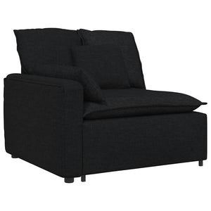 Modulares Sofa mit Kissen, Schwarz
