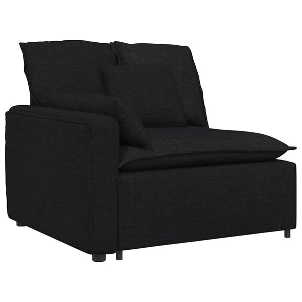 Modulares Sofa mit Kissen, Schwarz