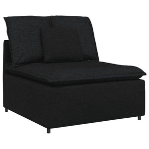 Modulares Sofa mit Kissen, Schwarz