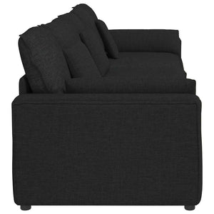 Modulares Sofa mit Kissen, Schwarz
