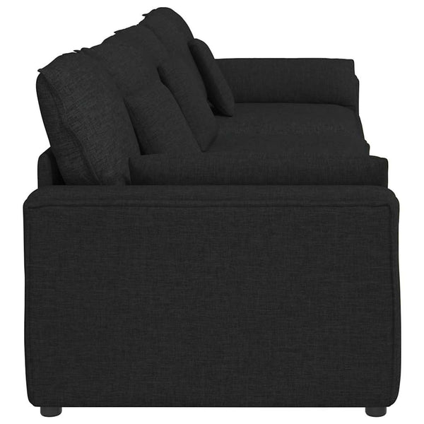 Modulares Sofa mit Kissen, Schwarz
