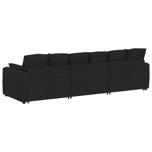 Modulares Sofa mit Kissen, Schwarz