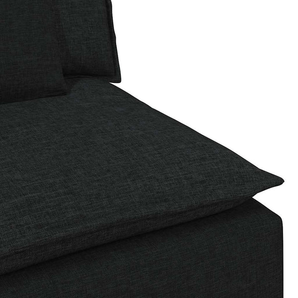 Modulares Sofa mit Kissen, Schwarz