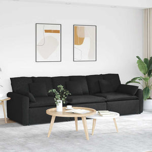 Modulares Sofa mit Kissen, Schwarz