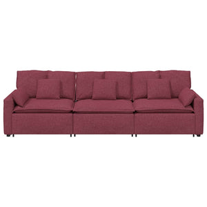 Modulares Sofa Weinrot mit Kissen