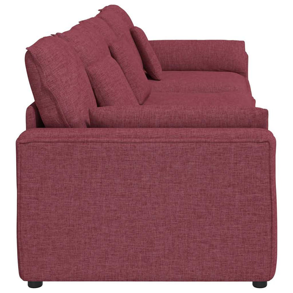 Modulares Sofa Weinrot mit Kissen
