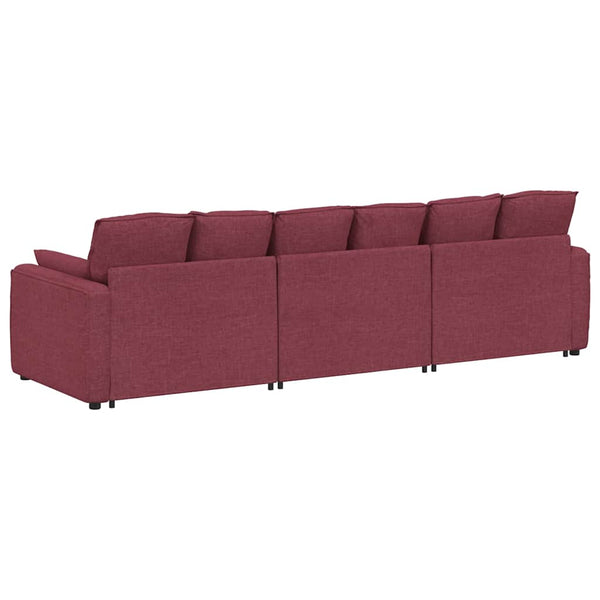 Modulares Sofa Weinrot mit Kissen