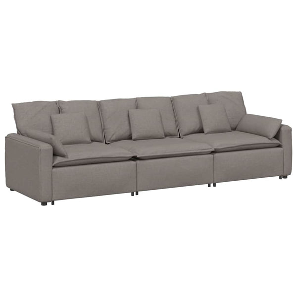 Modulares Sofa Taupe mit Kissen