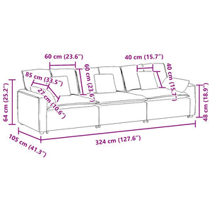 Modulares Sofa Taupe mit Kissen
