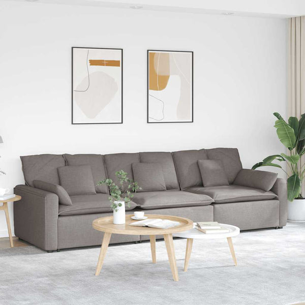 Modulares Sofa Taupe mit Kissen