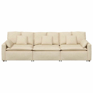 Modulares Sofa Creme mit Kissen