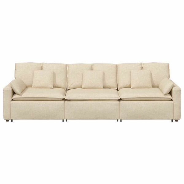 Modulares Sofa Creme mit Kissen