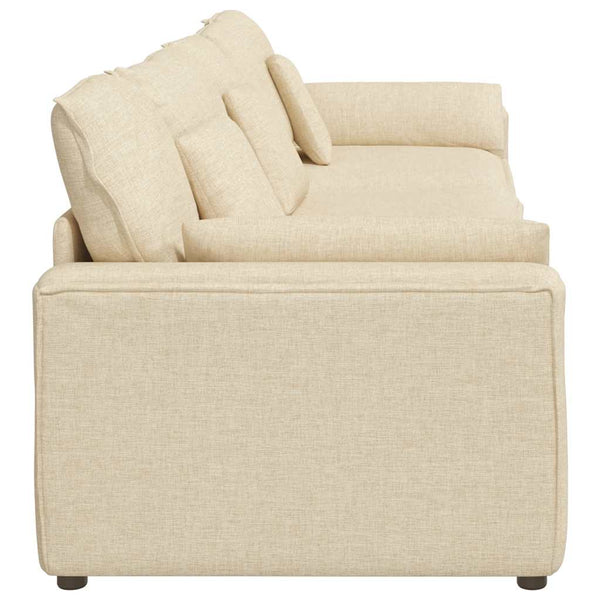 Modulares Sofa Creme mit Kissen