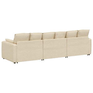 Modulares Sofa Creme mit Kissen