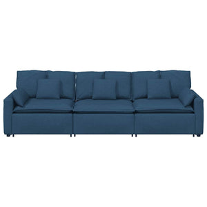 Modulares Sofa Blau mit Kissen
