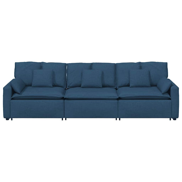 Modulares Sofa Blau mit Kissen