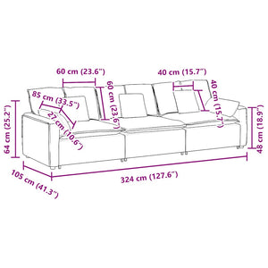 Modulares Sofa Blau mit Kissen