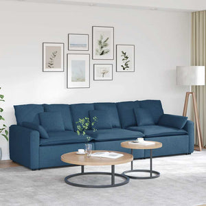 Modulares Sofa Blau mit Kissen
