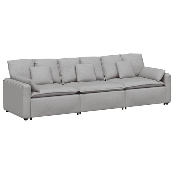 Modulares Sofa Wolkengrau mit Kissen