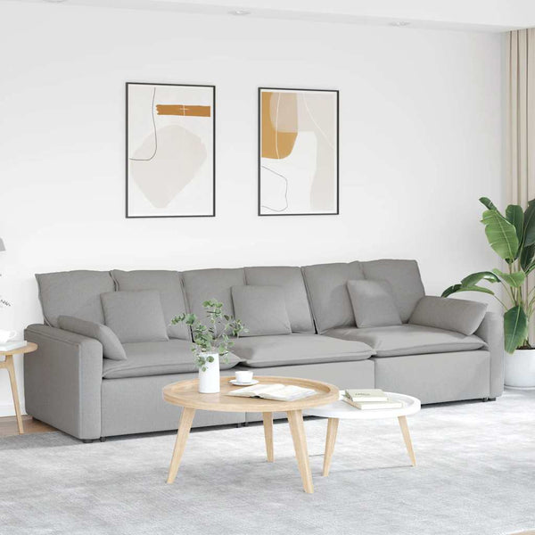 Modulares Sofa Wolkengrau mit Kissen
