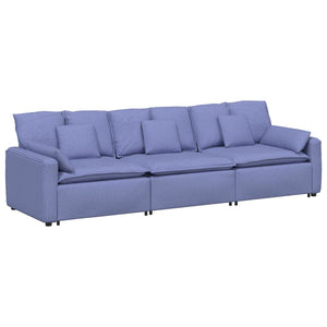 Modulares Sofa Jeansblau mit Kissen