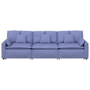 Modulares Sofa Jeansblau mit Kissen