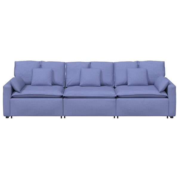 Modulares Sofa Jeansblau mit Kissen