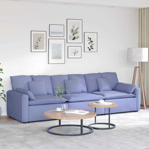 Modulares Sofa Jeansblau mit Kissen